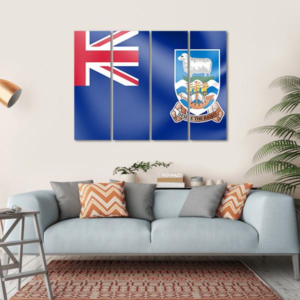 Flag Of Falkland Island Canvas Wall Art-4 Horizontal-Gallery Wrap-34" x 24"-Tiaracle