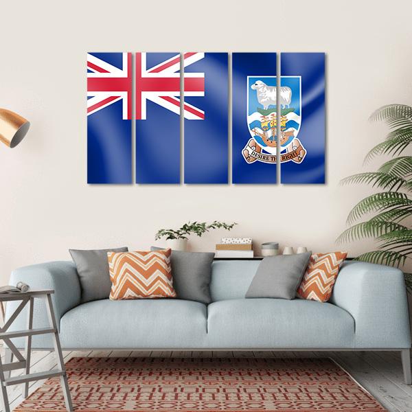 Flag Of Falkland Island Canvas Wall Art-5 Horizontal-Gallery Wrap-22" x 12"-Tiaracle