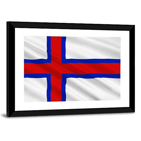 Flag Of Faroe Islands Canvas Wall Art-5 Horizontal-Gallery Wrap-22" x 12"-Tiaracle