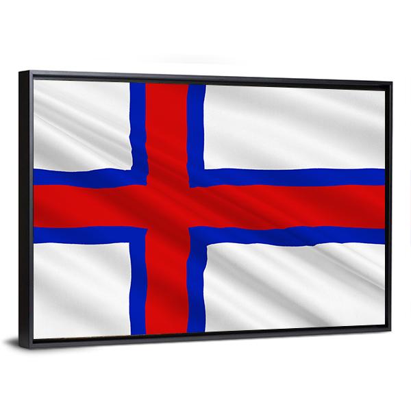 Flag Of Faroe Islands Canvas Wall Art-5 Horizontal-Gallery Wrap-22" x 12"-Tiaracle