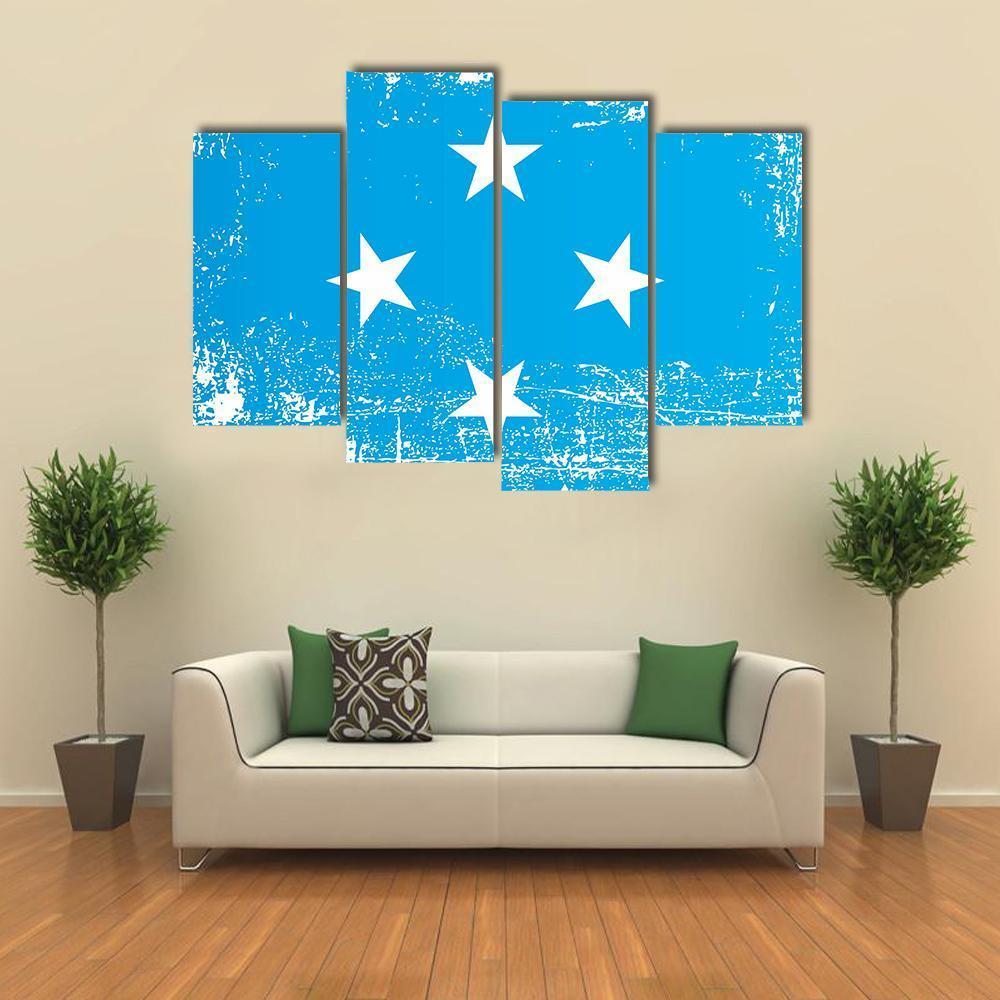 Flag Of Federated States Of Micronesia Canvas Wall Art-4 Pop-Gallery Wrap-50" x 32"-Tiaracle