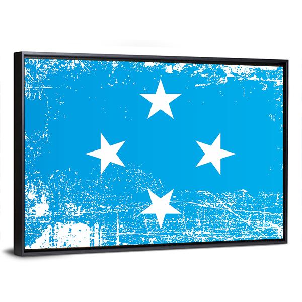 Flag Of Federated States Of Micronesia Canvas Wall Art-3 Horizontal-Gallery Wrap-25" x 16"-Tiaracle