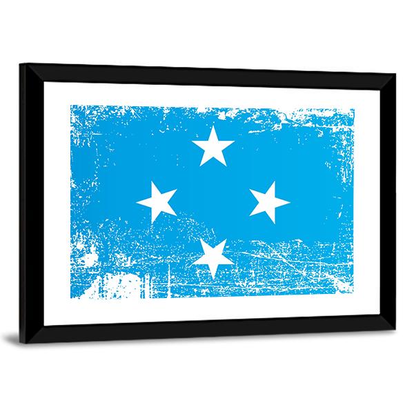 Flag Of Federated States Of Micronesia Canvas Wall Art-3 Horizontal-Gallery Wrap-25" x 16"-Tiaracle