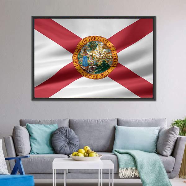 Flag Of Florida Canvas Wall Art-5 Horizontal-Gallery Wrap-22" x 12"-Tiaracle