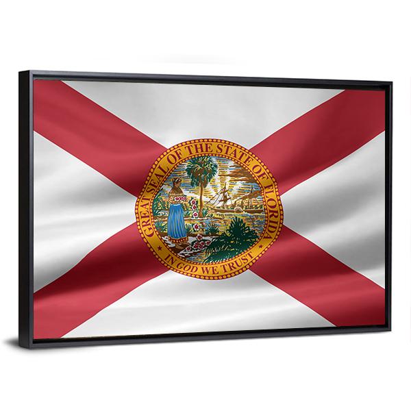 Flag Of Florida Canvas Wall Art-5 Horizontal-Gallery Wrap-22" x 12"-Tiaracle