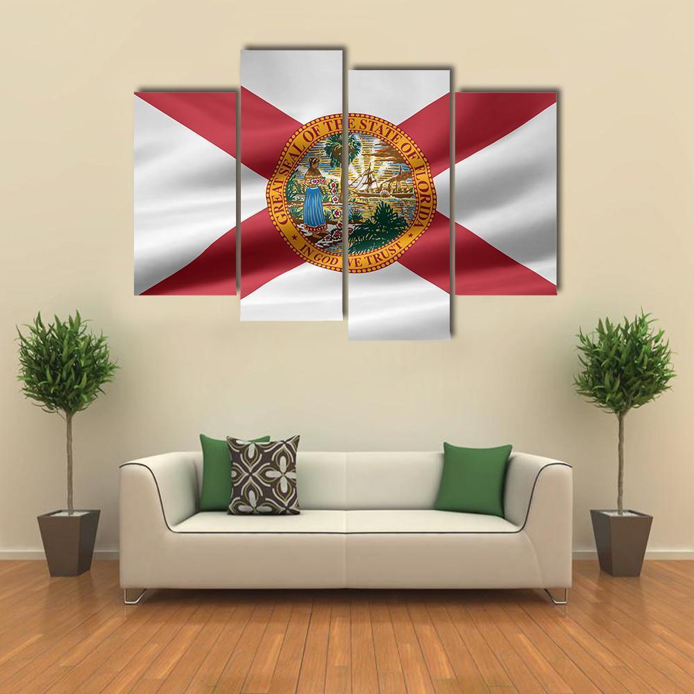 Flag Of Florida Canvas Wall Art-4 Pop-Gallery Wrap-50" x 32"-Tiaracle
