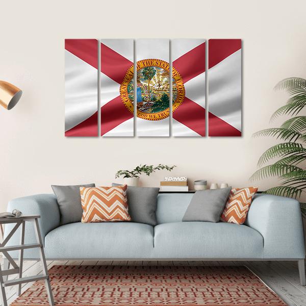 Flag Of Florida Canvas Wall Art-5 Horizontal-Gallery Wrap-22" x 12"-Tiaracle