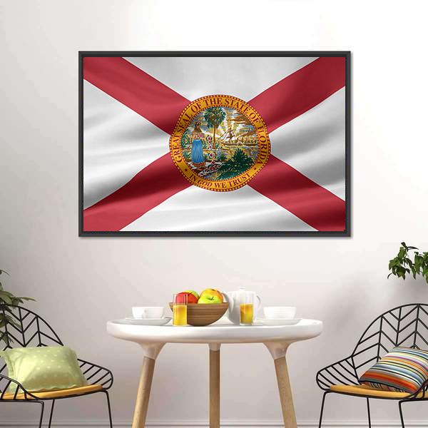 Flag Of Florida Canvas Wall Art-3 Horizontal-Gallery Wrap-25" x 16"-Tiaracle