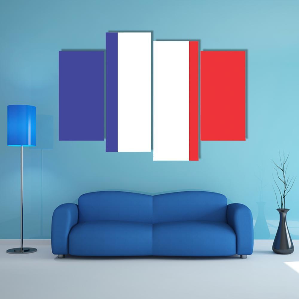 Flag Of France Canvas Wall Art-4 Pop-Gallery Wrap-50" x 32"-Tiaracle
