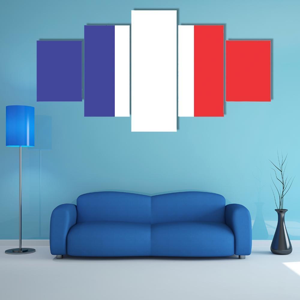 Flag Of France Canvas Wall Art-3 Horizontal-Gallery Wrap-37" x 24"-Tiaracle