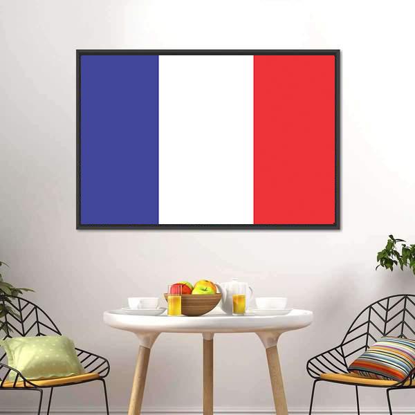Flag Of France Canvas Wall Art-3 Horizontal-Gallery Wrap-25" x 16"-Tiaracle
