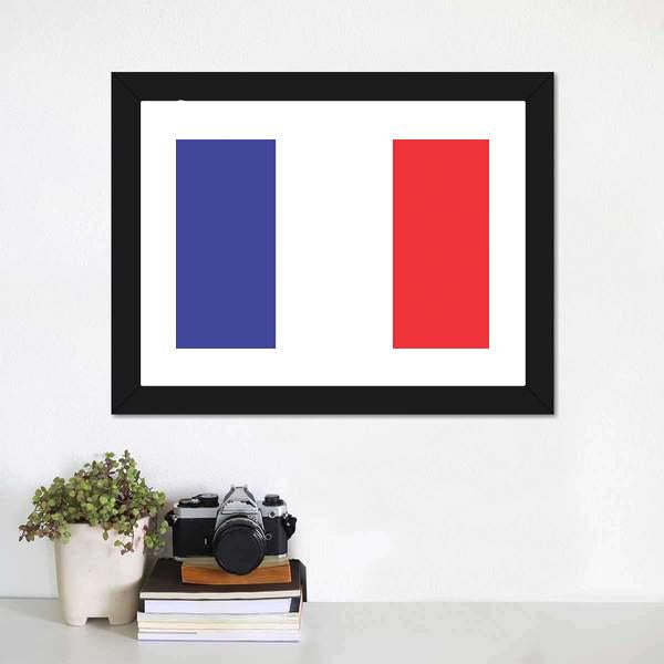 Flag Of France Canvas Wall Art-1 Piece-Framed Print-20" x 16"-Tiaracle