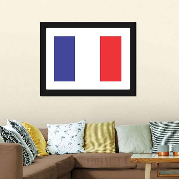 Flag Of France Canvas Wall Art-3 Horizontal-Gallery Wrap-25" x 16"-Tiaracle