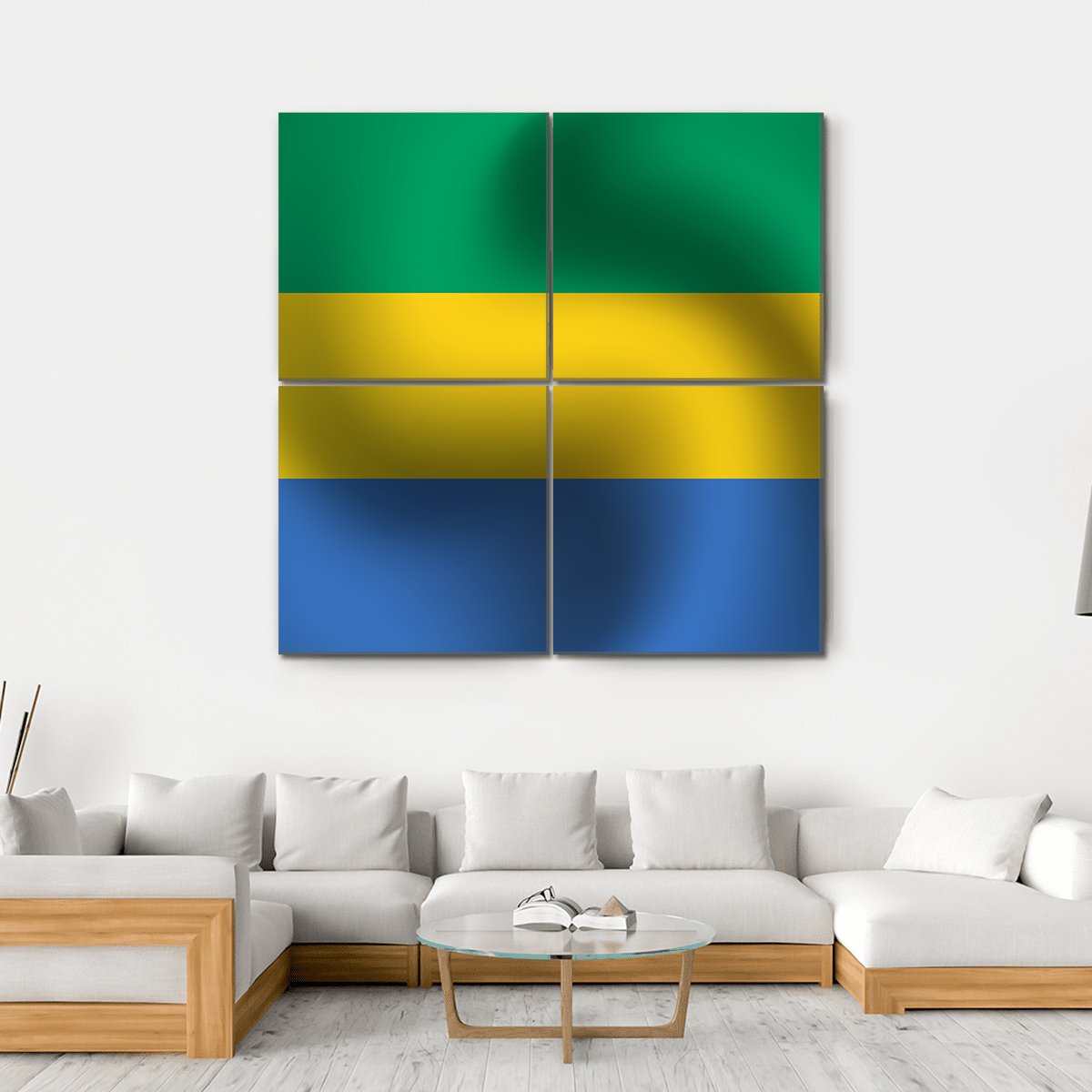 Flag Of French Guiana Canvas Wall Art-4 Square-Gallery Wrap-17" x 17"-Tiaracle