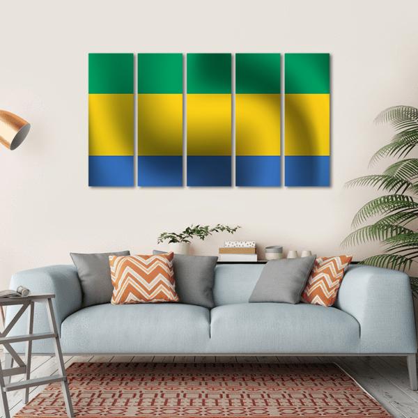 Flag Of French Guiana Canvas Wall Art-5 Horizontal-Gallery Wrap-22" x 12"-Tiaracle