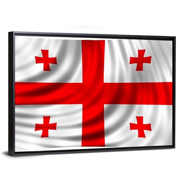 Flag Of Georgia Canvas Wall Art-3 Horizontal-Gallery Wrap-25" x 16"-Tiaracle