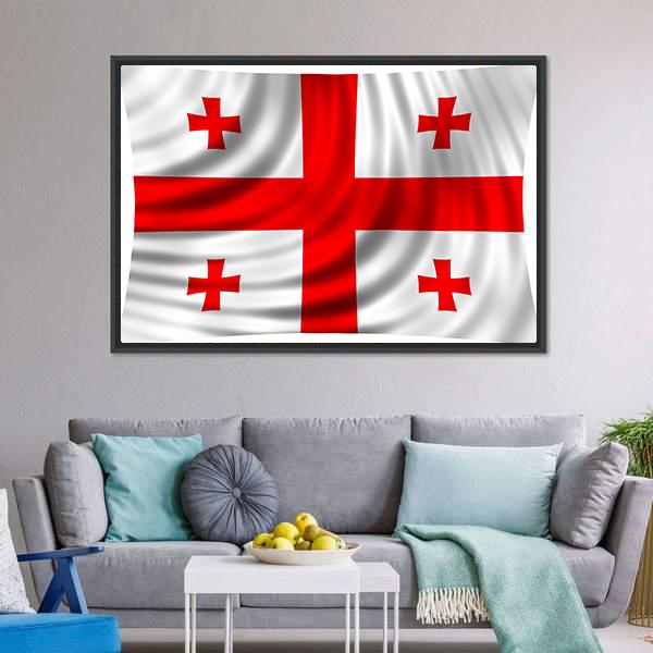 Flag Of Georgia Canvas Wall Art-5 Horizontal-Gallery Wrap-22" x 12"-Tiaracle