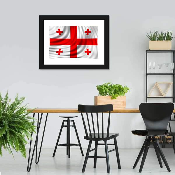Flag Of Georgia Canvas Wall Art-3 Horizontal-Gallery Wrap-25" x 16"-Tiaracle