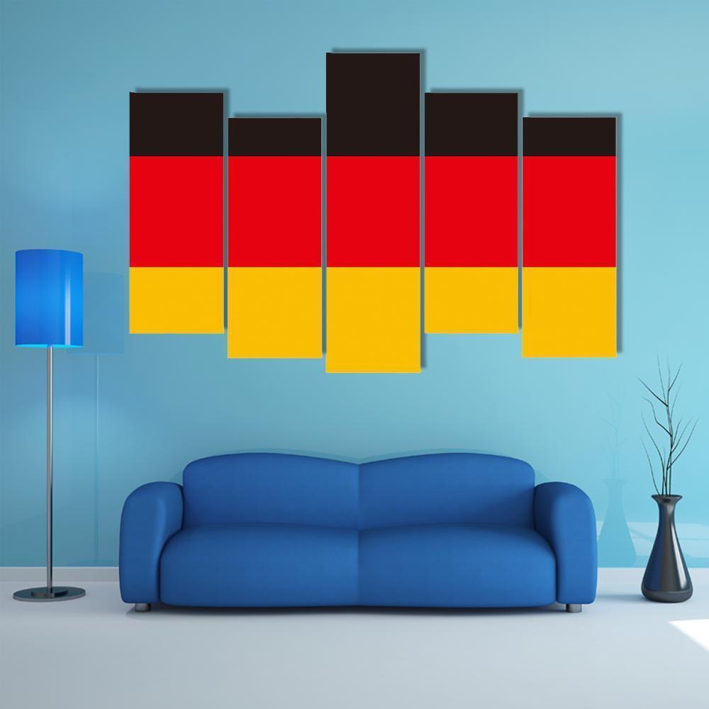 Flag Of Germany Canvas Wall Art-5 Pop-Gallery Wrap-47" x 32"-Tiaracle