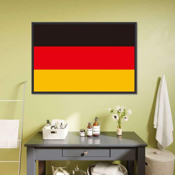 Flag Of Germany Canvas Wall Art-1 Piece-Floating Frame-24" x 16"-Tiaracle