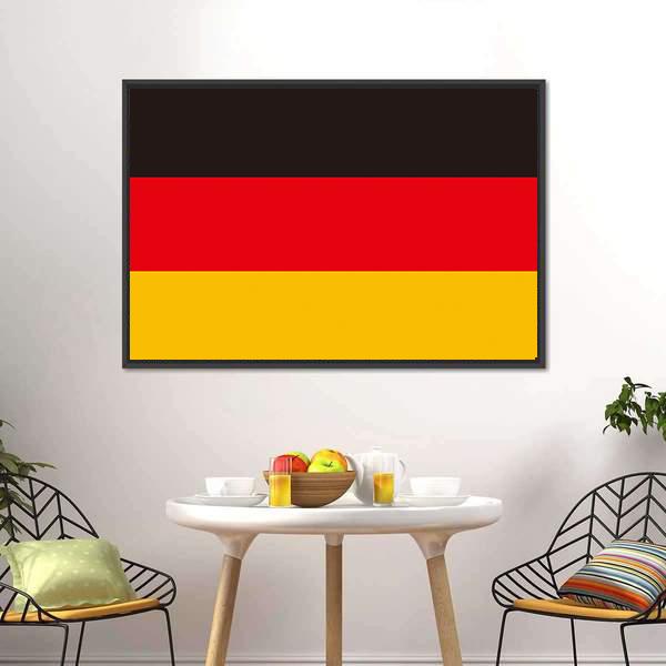 Flag Of Germany Canvas Wall Art-3 Horizontal-Gallery Wrap-25" x 16"-Tiaracle