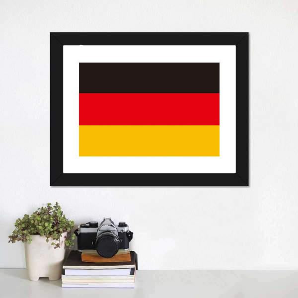 Flag Of Germany Canvas Wall Art-1 Piece-Framed Print-20" x 16"-Tiaracle