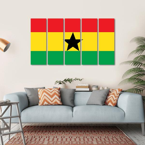 Flag Of Ghana Canvas Wall Art-5 Horizontal-Gallery Wrap-22" x 12"-Tiaracle