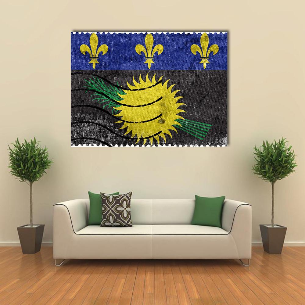 Flag Of Guadeloupe France Canvas Wall Art-4 Horizontal-Gallery Wrap-34" x 24"-Tiaracle
