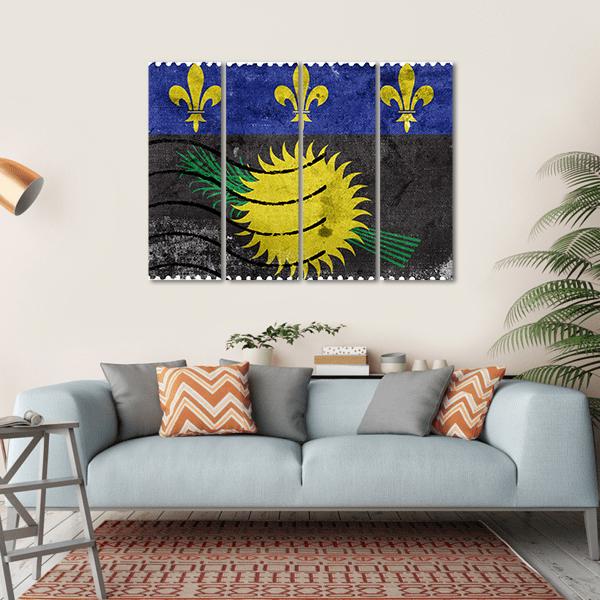 Flag Of Guadeloupe France Canvas Wall Art-4 Horizontal-Gallery Wrap-34" x 24"-Tiaracle