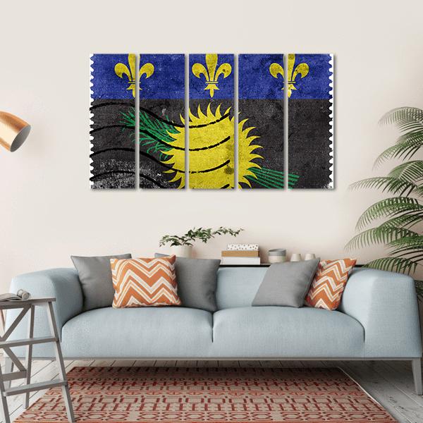 Flag Of Guadeloupe France Canvas Wall Art-5 Horizontal-Gallery Wrap-22" x 12"-Tiaracle