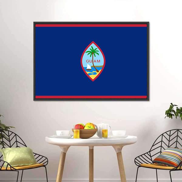 Flag Of Guam Canvas Wall Art-5 Horizontal-Gallery Wrap-22" x 12"-Tiaracle