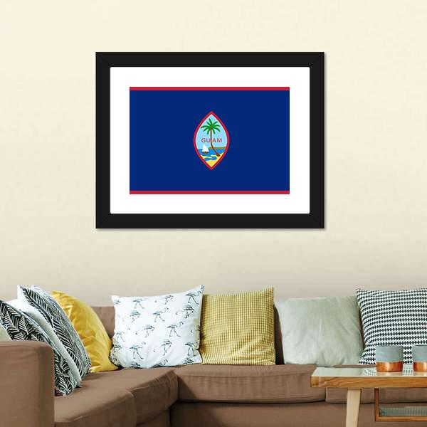 Flag Of Guam Canvas Wall Art-5 Horizontal-Gallery Wrap-22" x 12"-Tiaracle