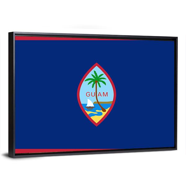 Flag Of Guam Canvas Wall Art-3 Horizontal-Gallery Wrap-25" x 16"-Tiaracle