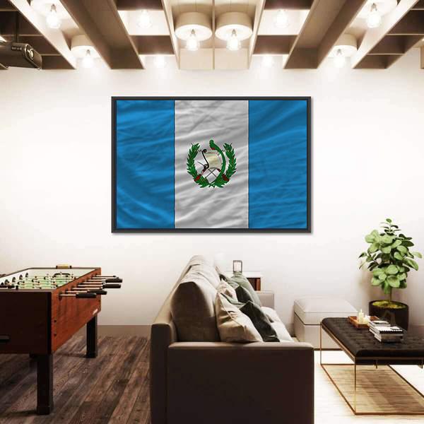 Flag Of Guatemala Canvas Wall Art-5 Horizontal-Gallery Wrap-22" x 12"-Tiaracle