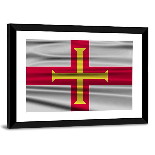Flag Of Guernsey Canvas Wall Art-5 Horizontal-Gallery Wrap-22" x 12"-Tiaracle