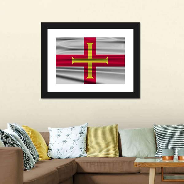 Flag Of Guernsey Canvas Wall Art-5 Horizontal-Gallery Wrap-22" x 12"-Tiaracle