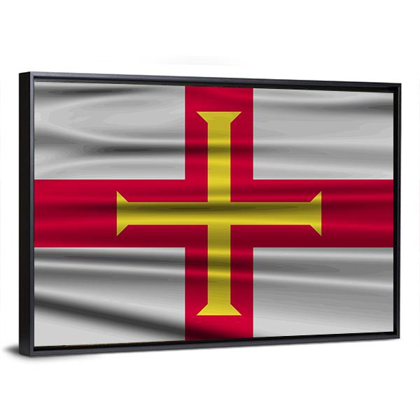 Flag Of Guernsey Canvas Wall Art-5 Horizontal-Gallery Wrap-22" x 12"-Tiaracle