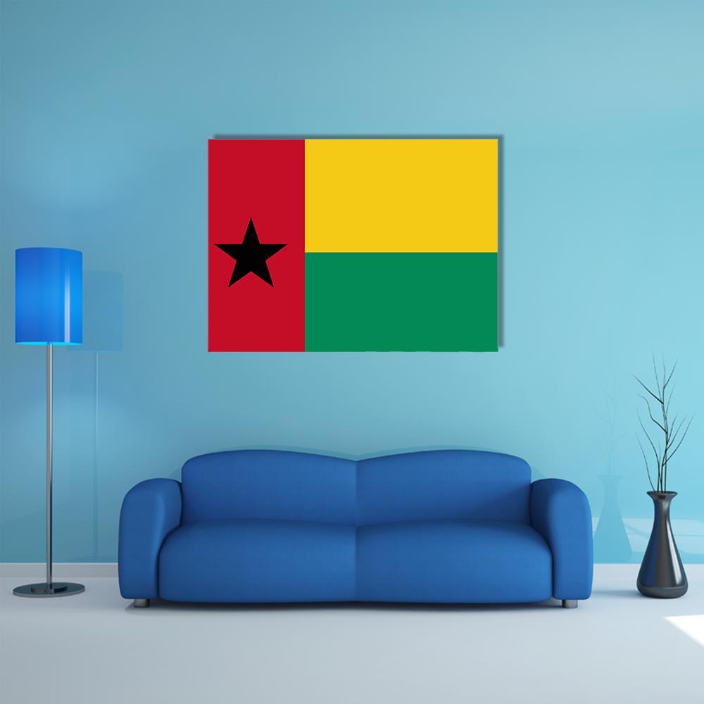 Flag Of Guinea Bissau Canvas Wall Art-4 Horizontal-Gallery Wrap-34" x 24"-Tiaracle