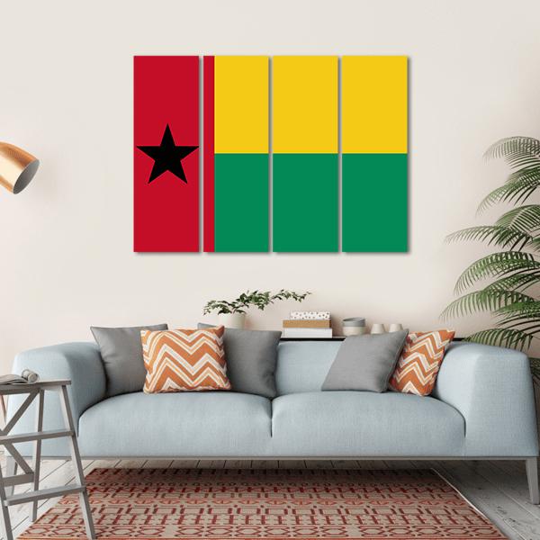 Flag Of Guinea Bissau Canvas Wall Art-4 Horizontal-Gallery Wrap-34" x 24"-Tiaracle