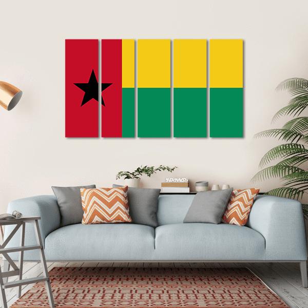 Flag Of Guinea Bissau Canvas Wall Art-5 Horizontal-Gallery Wrap-22" x 12"-Tiaracle