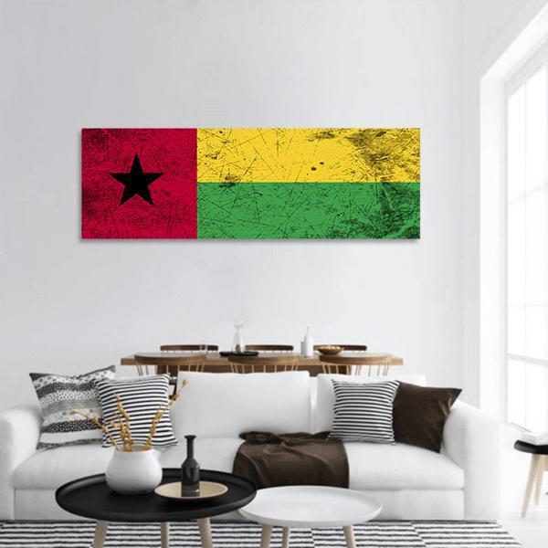 Guinea-Bissau Flag Panoramic Canvas Wall Art-1 Piece-36" x 12"-Tiaracle
