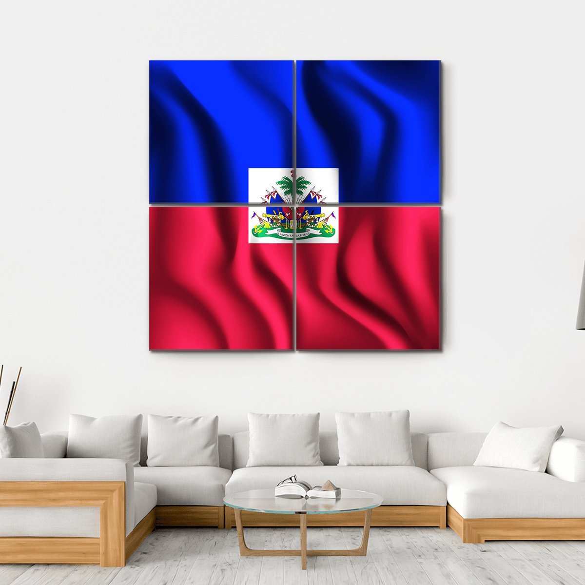 Flag Of Haiti Canvas Wall Art-4 Square-Gallery Wrap-17" x 17"-Tiaracle