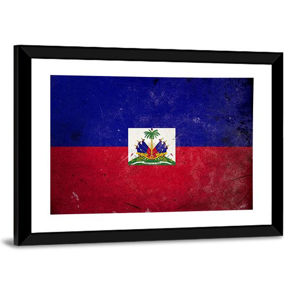 Flag Of Haiti Canvas Wall Art-3 Horizontal-Gallery Wrap-25" x 16"-Tiaracle