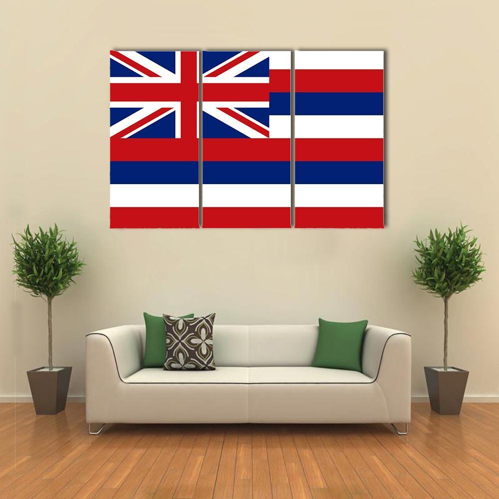 Flag Of Hawaii Canvas Wall Art-3 Horizontal-Gallery Wrap-37" x 24"-Tiaracle