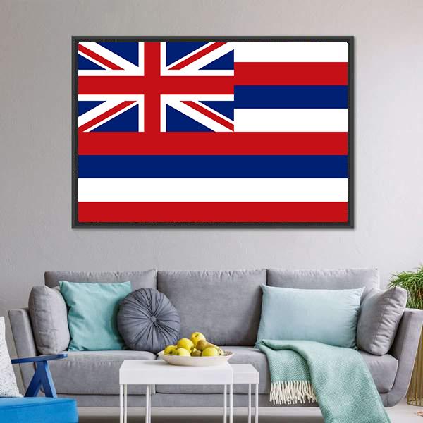 Flag Of Hawaii Canvas Wall Art-3 Horizontal-Gallery Wrap-25" x 16"-Tiaracle