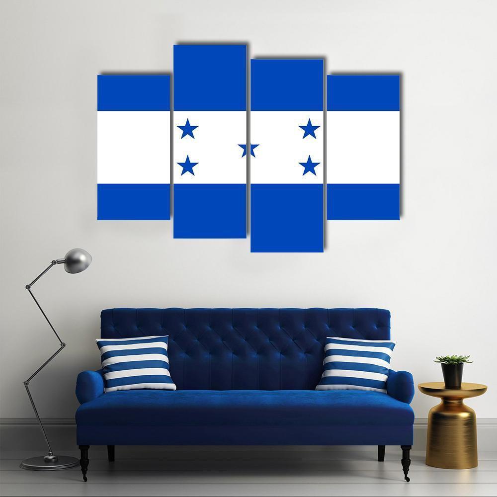 Flag Of Honduras Canvas Wall Art-4 Pop-Gallery Wrap-50" x 32"-Tiaracle