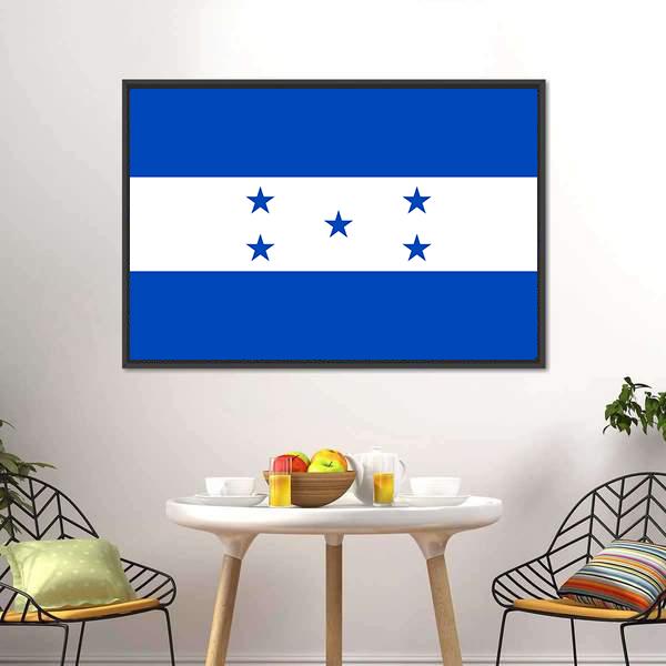 Flag Of Honduras Canvas Wall Art-3 Horizontal-Gallery Wrap-25" x 16"-Tiaracle