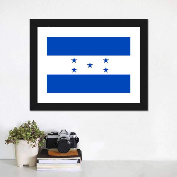 Flag Of Honduras Canvas Wall Art-1 Piece-Framed Print-20" x 16"-Tiaracle