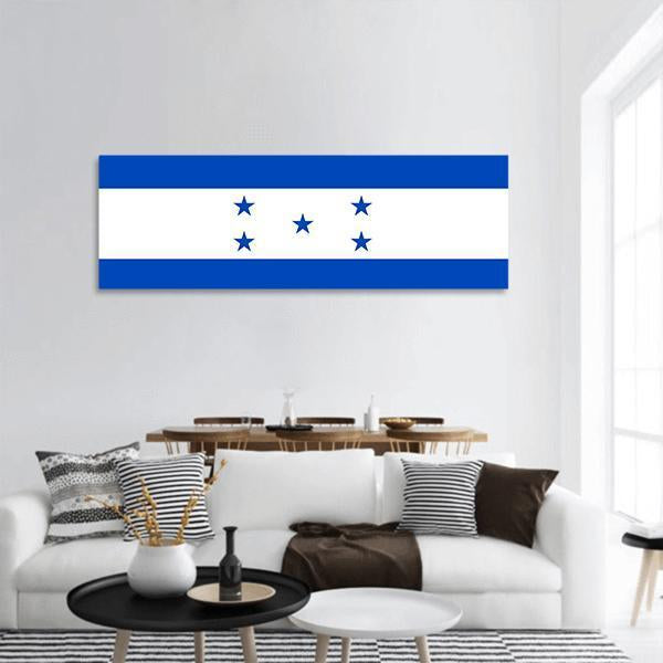 Flag Of Honduras Panoramic Canvas Wall Art-1 Piece-36" x 12"-Tiaracle