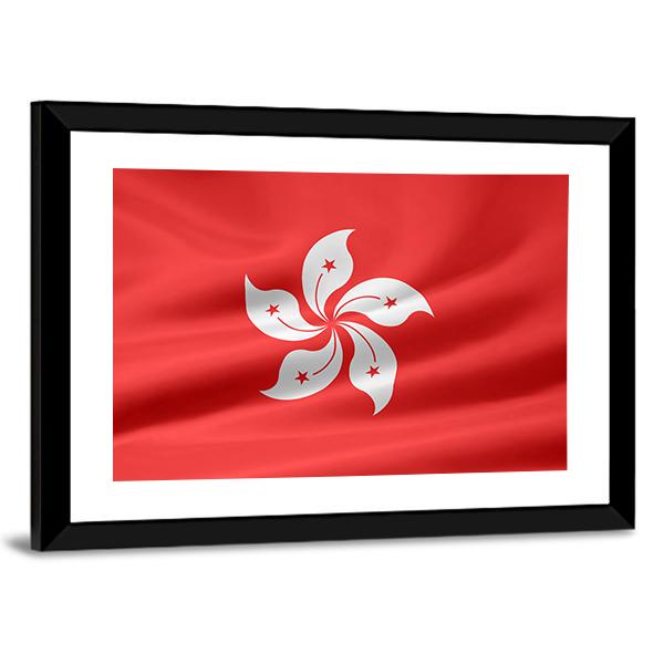 Flag Of Hong Kong Canvas Wall Art-5 Horizontal-Gallery Wrap-22" x 12"-Tiaracle